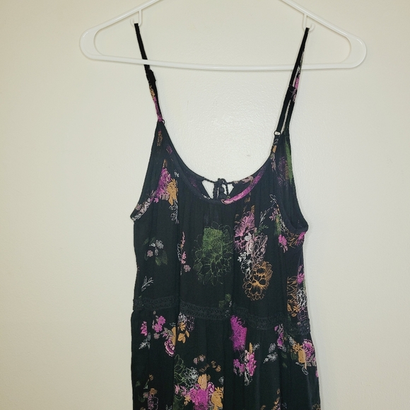 Mudd Dress Womens Medium Tiered Tie Front Dainty Witchy Floral Forest Nature VTG - Picture 8 of 11